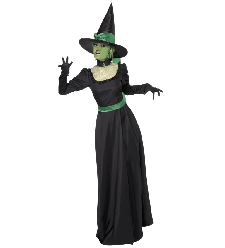 Dámský kostým - Zelená čarodějnice