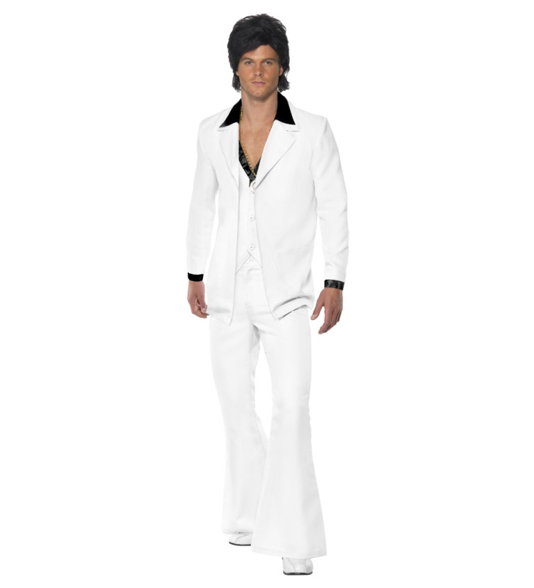 Pánský kostým -  Oblek 70. léta bílý