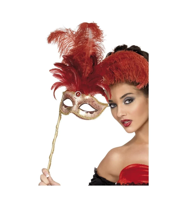 Benátská maska červená Lady Baroque