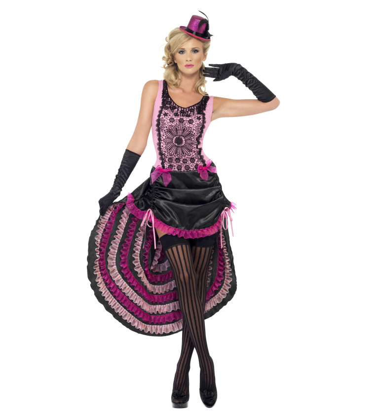 Dámský kostým  - Tanečnice Burlesque v  růžovo-černé