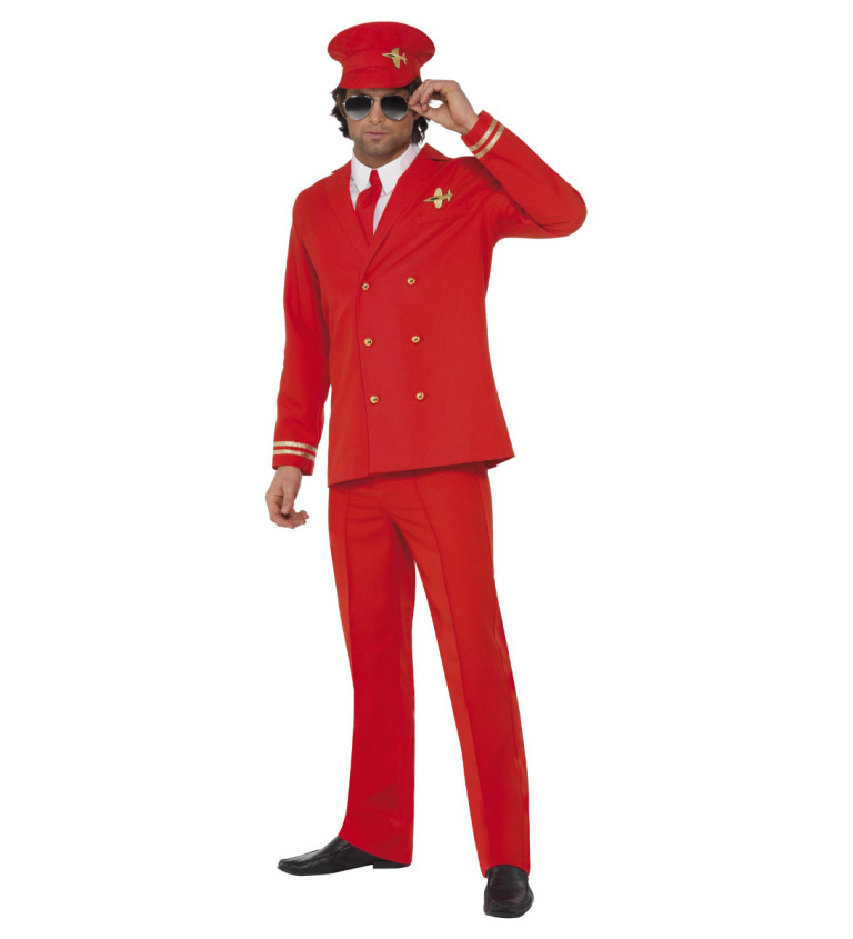 Pánský kostým - Pilot červený
