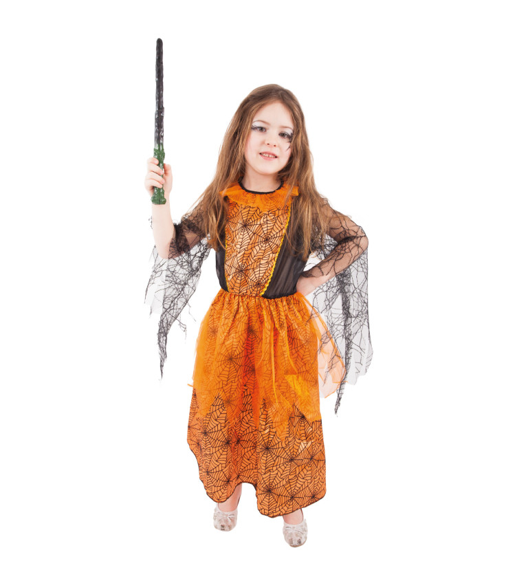 Oranžové šaty - dětská čarodějnice