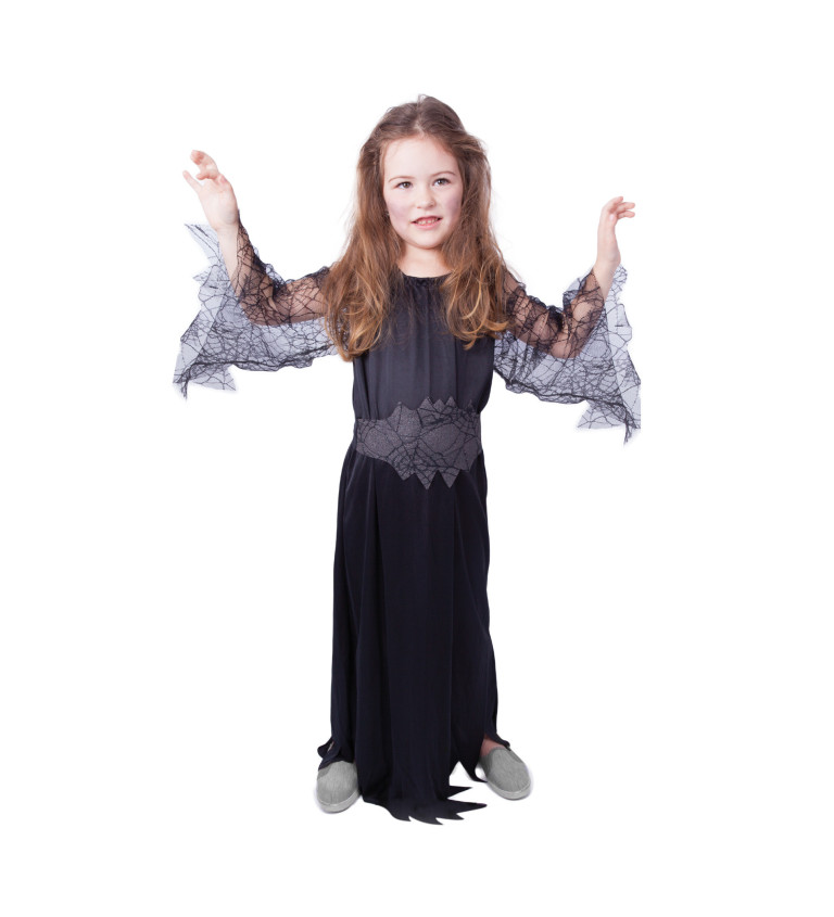 Čarodějnické šaty - pro dívky, černé