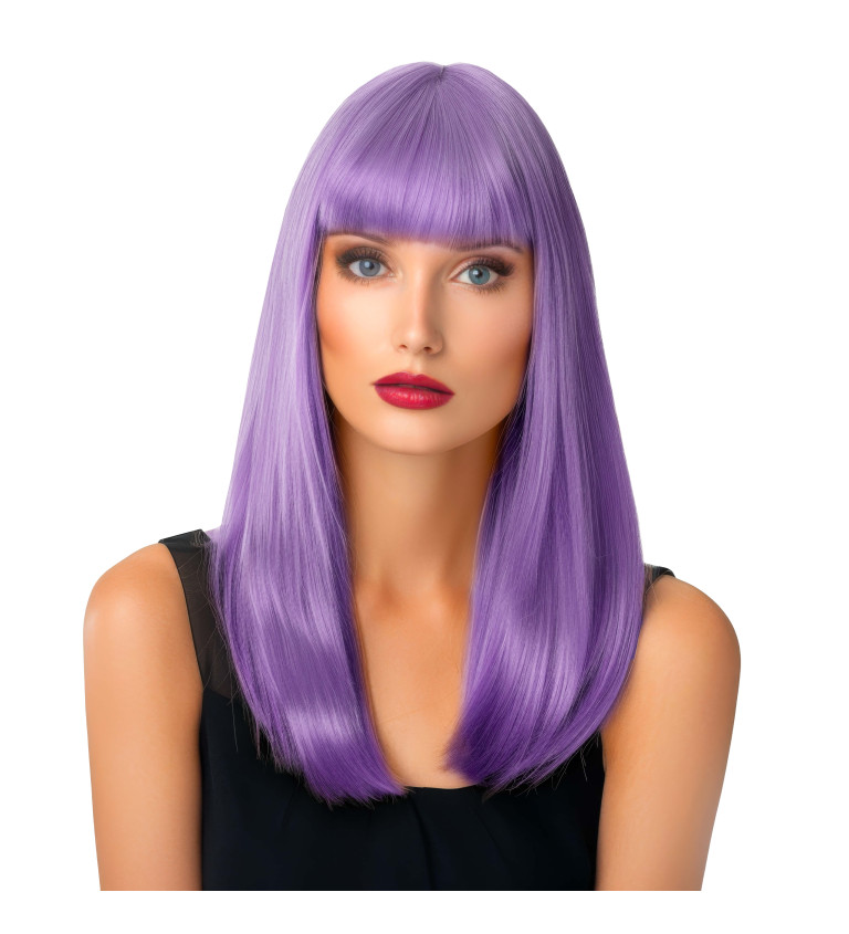 Paruka rovná s ofinou, fialová