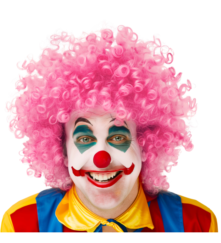 Paruka afro, růžová