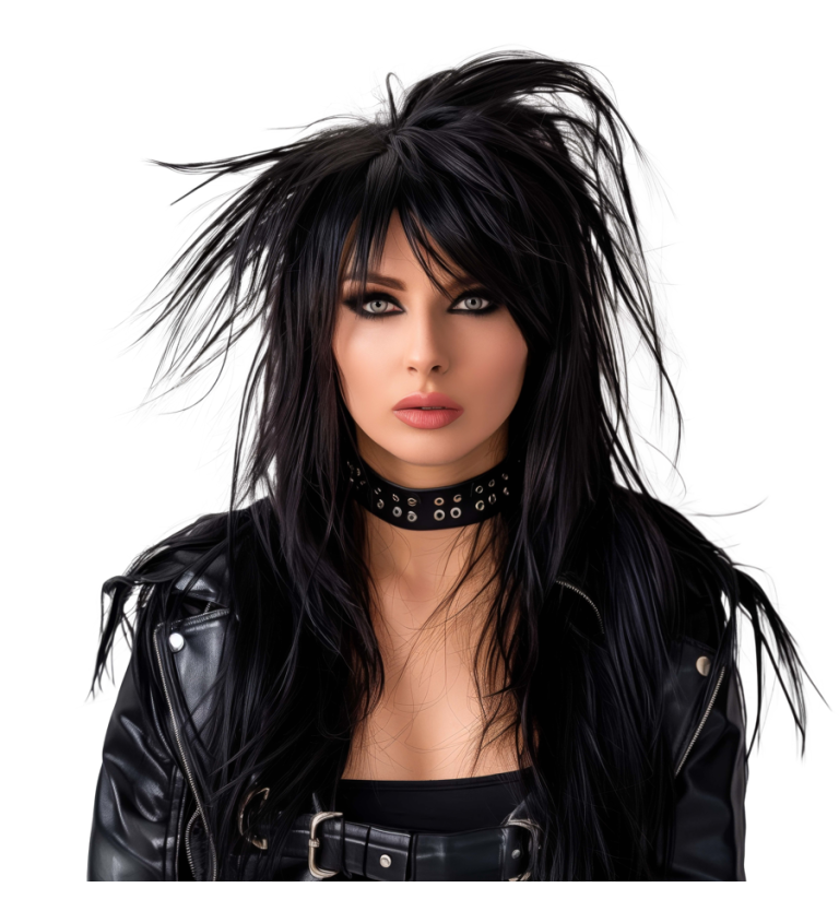 Dámská paruka rock diva černá