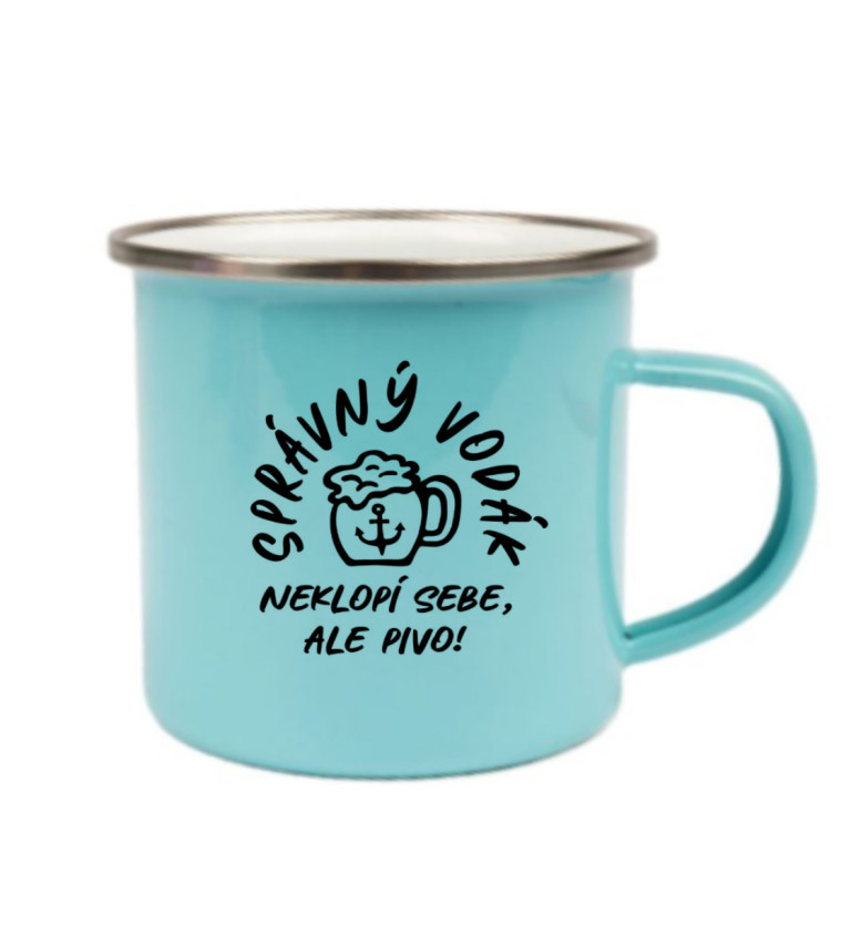 Plecháček modrý - Správný vodák neklopí sebe, ale pivo