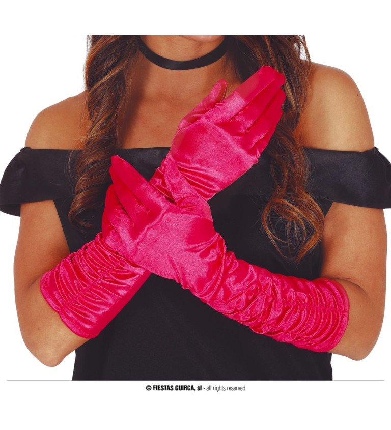 Fuchsie zmačkané rukavice