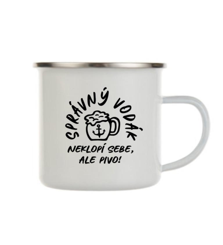 Plecháček bílý - Správný vodák neklopí sebe, ale pivo