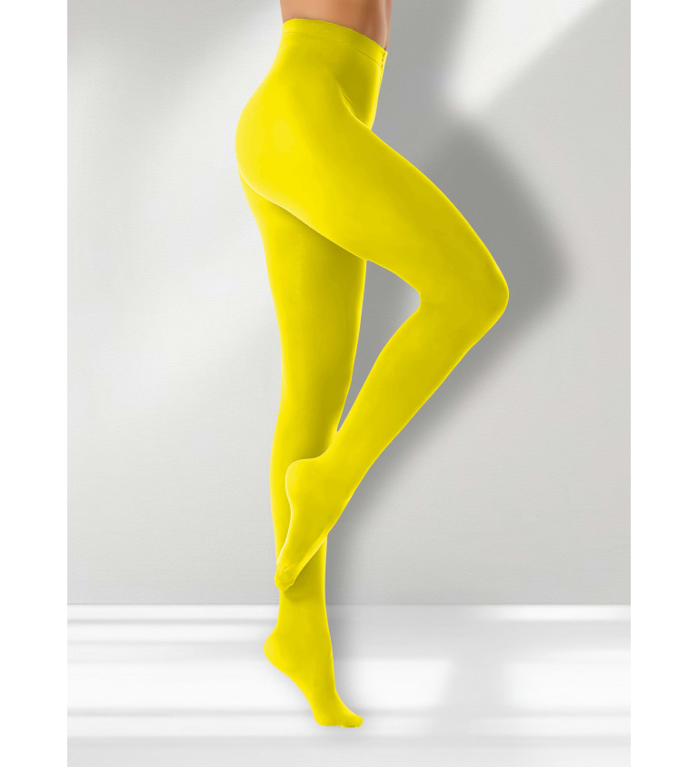 Neprůsvitné punčochové kalhoty žluté