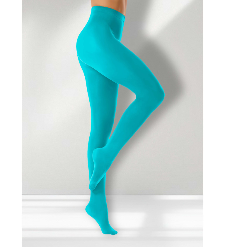 Neprůsvitné punčochové kalhoty modré