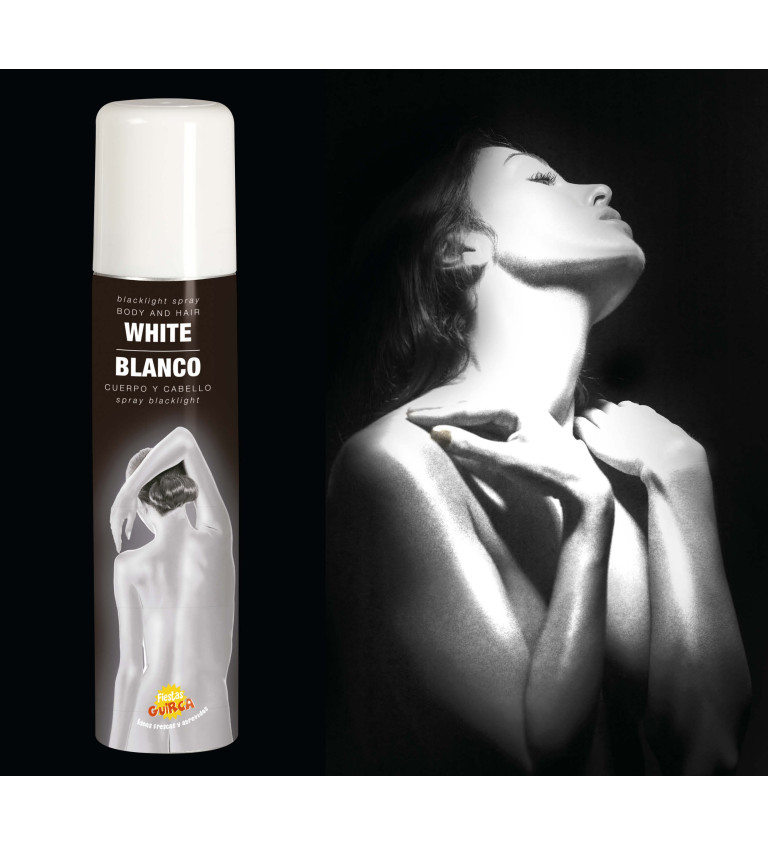 Sprej na vlasy a tělo bílý