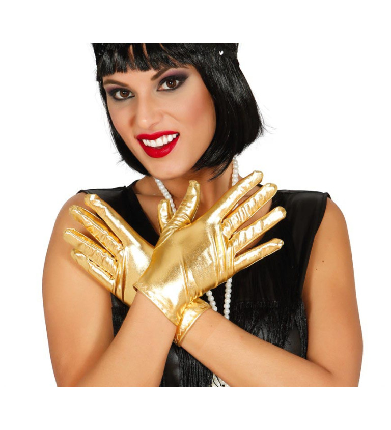 Krátké rukavice zlaté