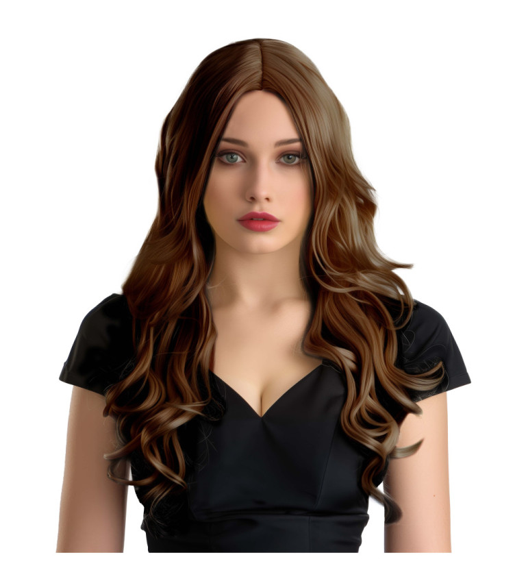 Paruka vlnitá Hollywood, hnědá