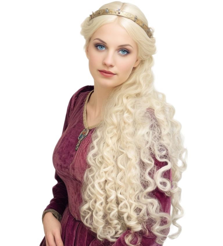 Dámská paruka středověká královna