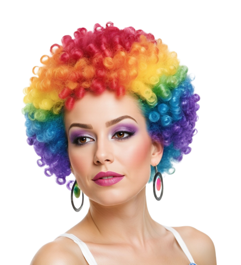 Paruka afro, multicolor