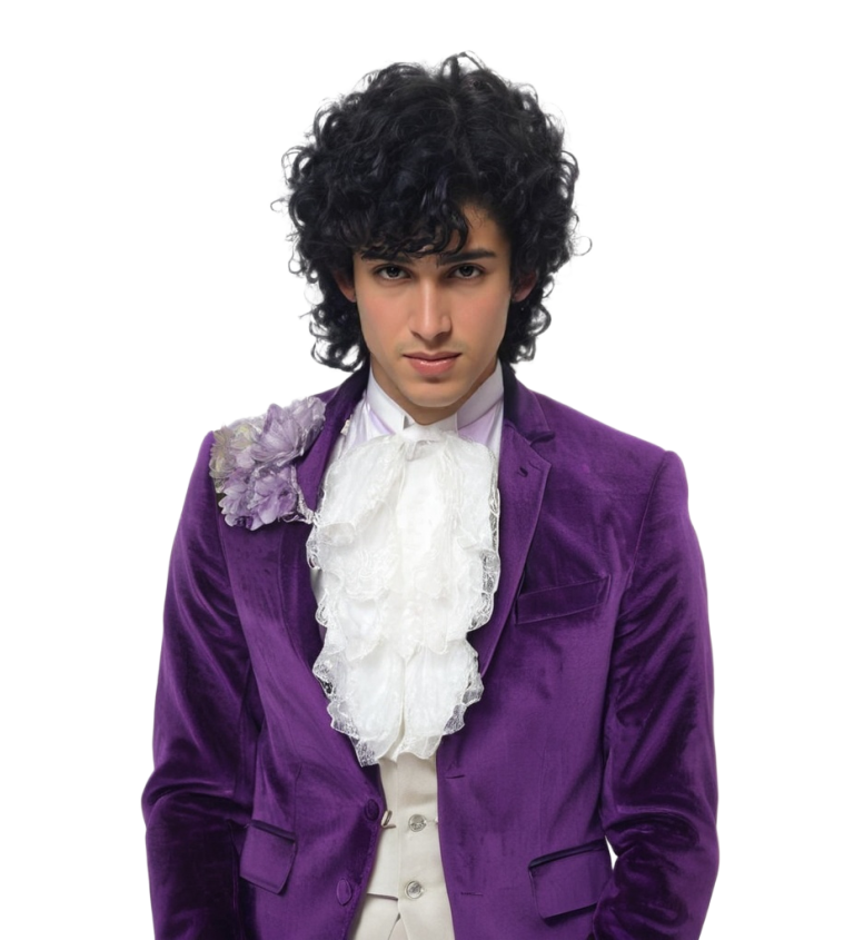 Pánská paruka fialový hudebník