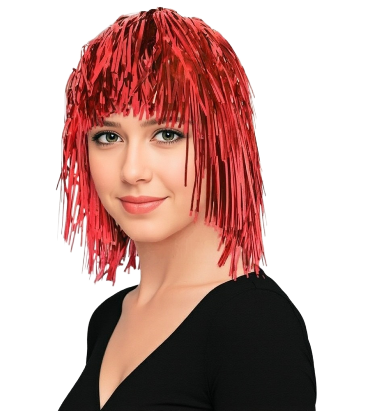 Dámská paruka metalická červená