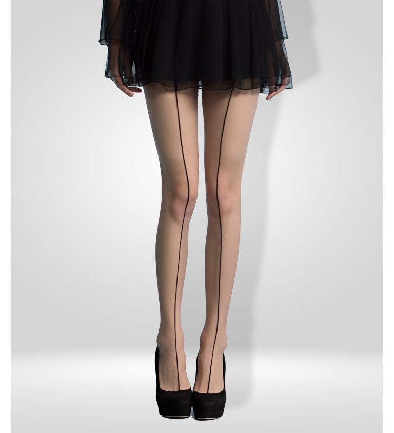 Punčochové kalhoty s proužkem černé