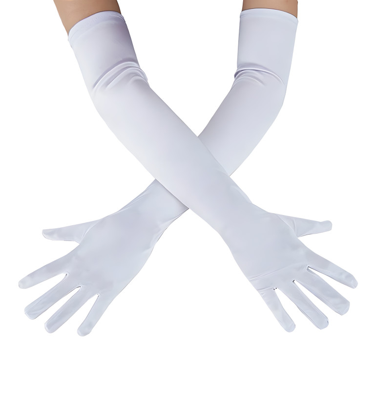 Dlouhé rukavice bílé