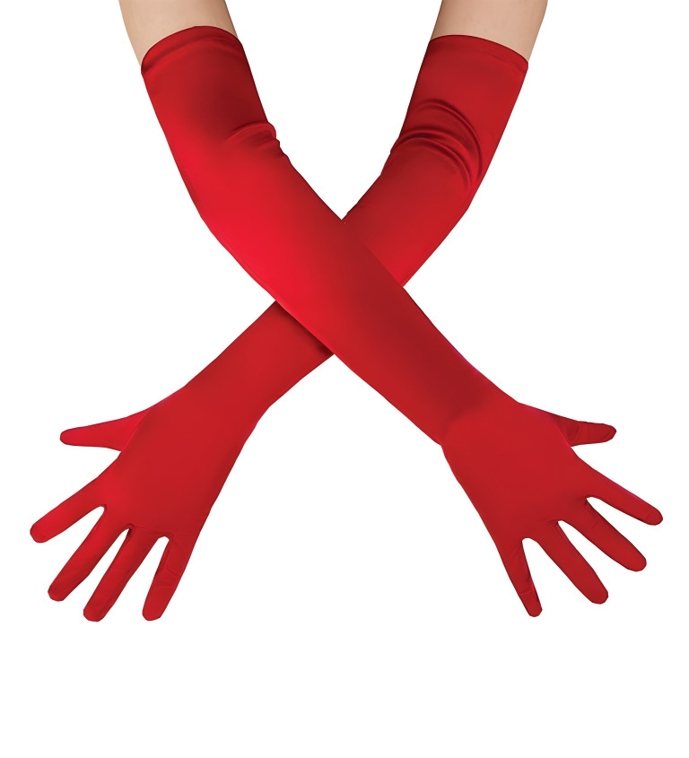 Dlouhé rukavice červené