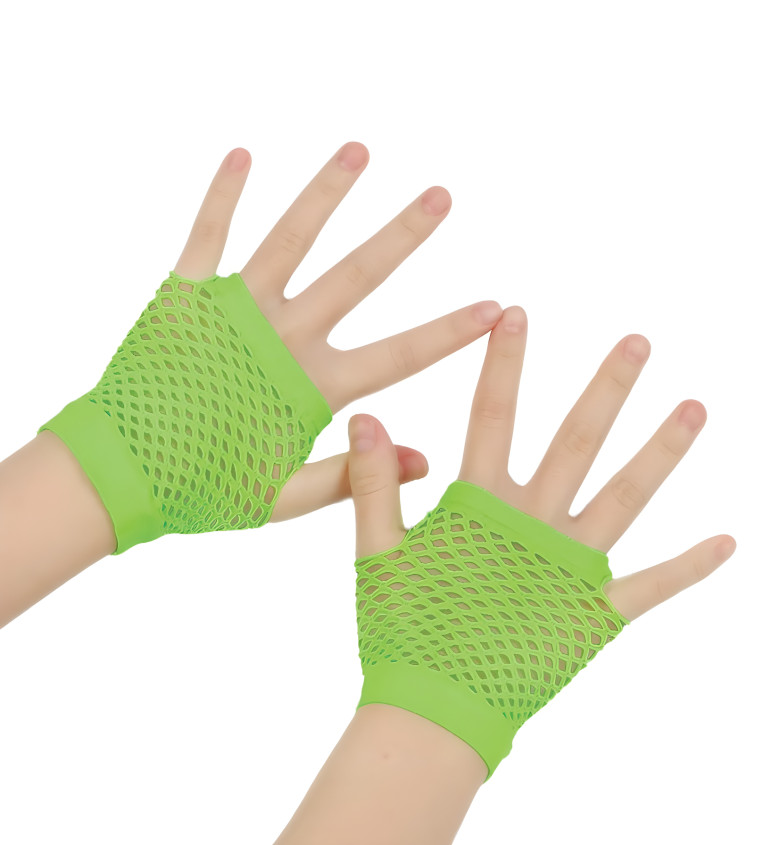 Krátké síťované rukavice zelené