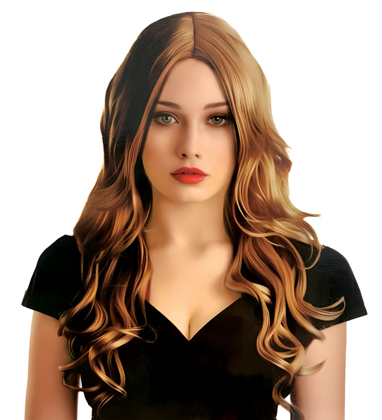 Paruka vlnitá Hollywood, světle hnědá