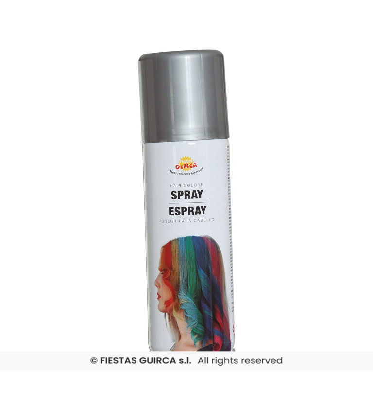 Fluorescenční stříbrný vlasový sprej